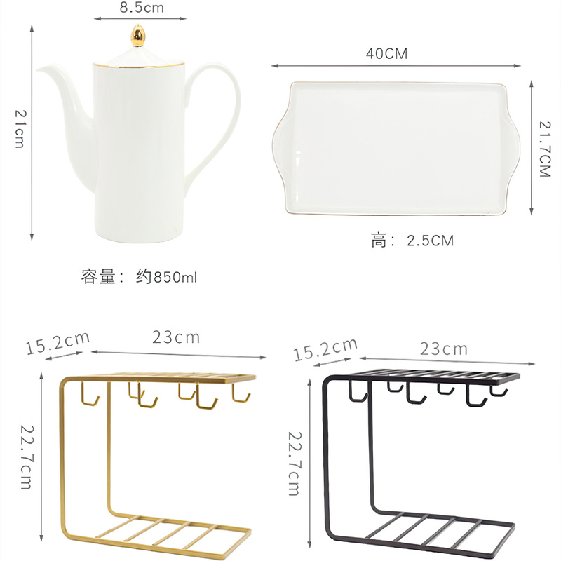 Ceramic Coffee Cup Tea Pot Tra - Korean Tea Set ulasan dan harga