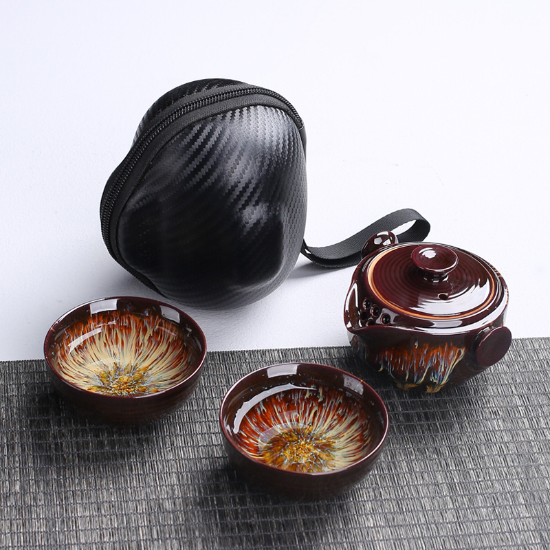 Portable ceramic teapot gaiwan - Korean Tea Set ulasan dan harga