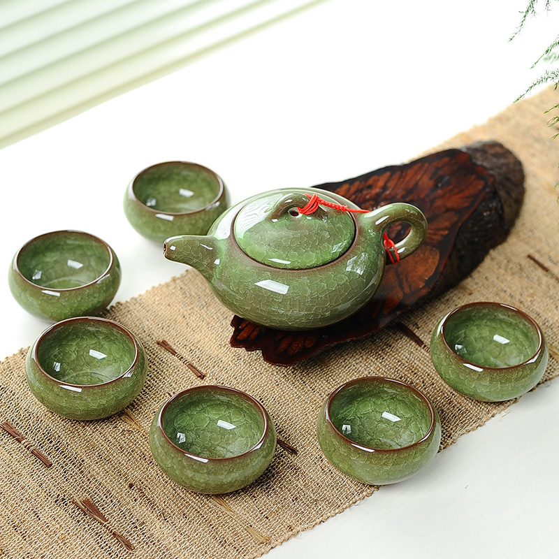 7pcs Ceramic Tea Set with Ice  - Korean Tea Set ulasan dan harga
