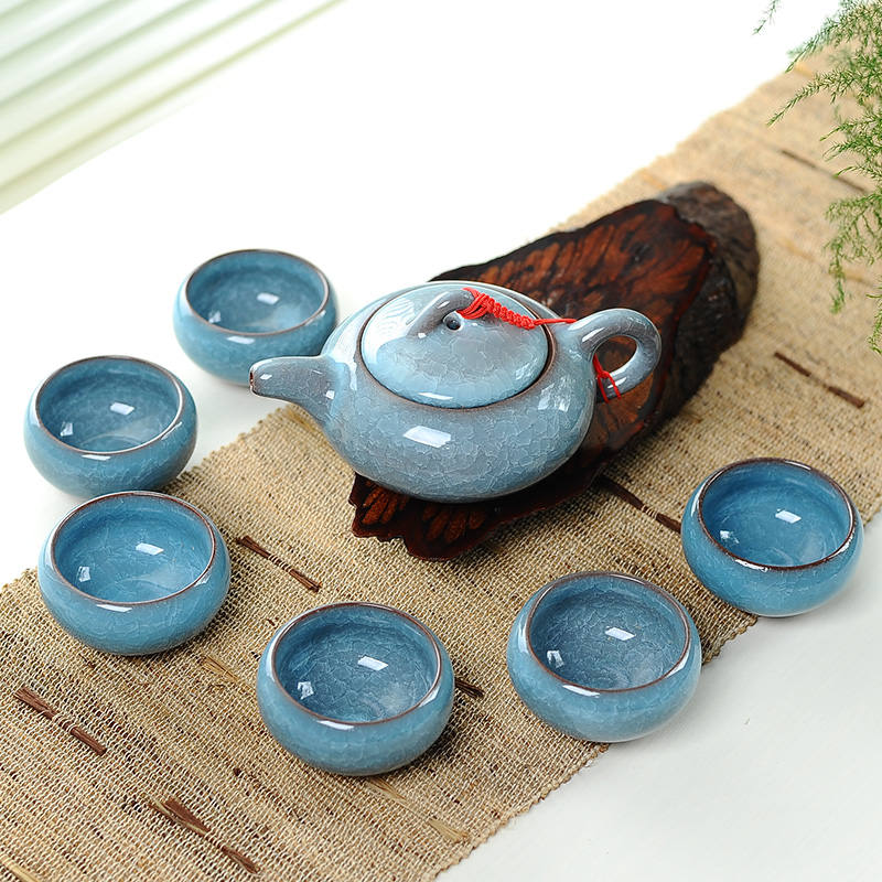 7pcs Ceramic Tea Set with Ice  - Korean Tea Set ulasan dan harga